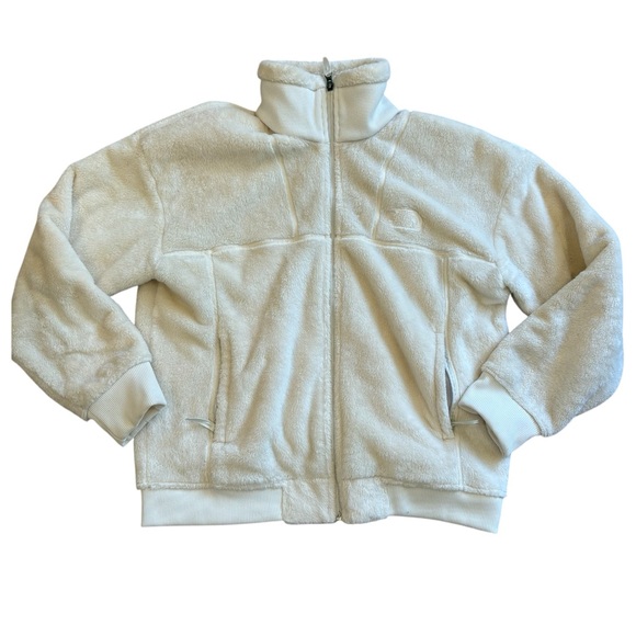 The North‎ Face Osito Luxe Women's White Long Sleeve Zip Up size Large